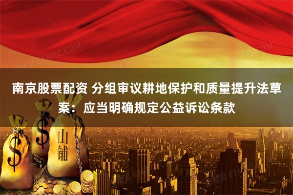 南京股票配资 分组审议耕地保护和质量提升法草案：应当明确规定公益诉讼条款